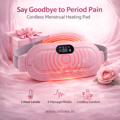 Electric Period Cramp Massager Vibrator Heating Belt for Menstrual Relief Pain Waist Stomach Warming Women Gift Box Packing