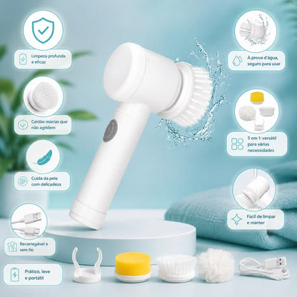 Electric Spin Scrubber White ABS Multi-Functional
