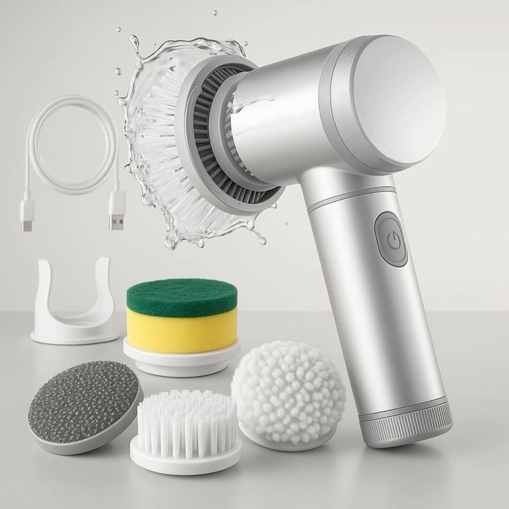 Electric Spin Scrubber White ABS Multi-Functional