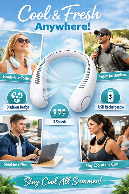 Hands-free Neck Fan for Men Women Portable Cooling