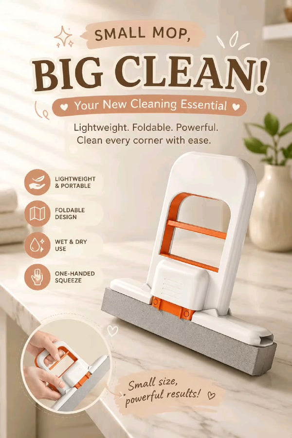 Foldable Mini Mop |Self‑Squeezing Mop