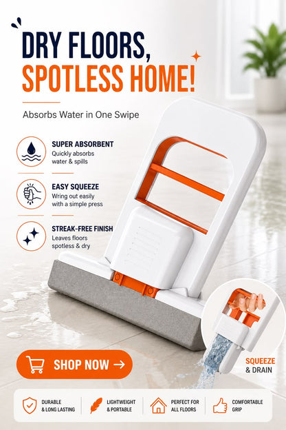 Foldable Mini Mop |Self‑Squeezing Mop