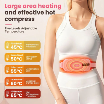 Electric Period Cramp Massager Vibrator Heating Belt for Menstrual Relief Pain Waist Stomach Warming Women Gift Box Packing
