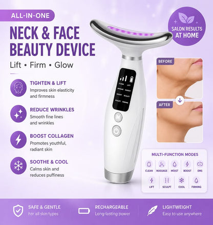 3D Smart Face & Neck Massager – Skin Tightening & Anti-Aging Beauty Device