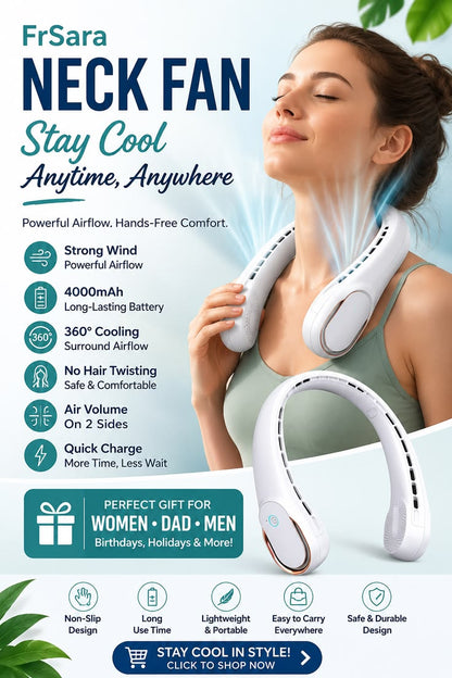 Hands-free Neck Fan for Men Women Portable Cooling