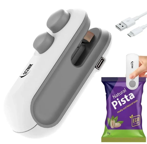 USB-C Sealing Machine for Pistachios Rice Gift Bags White  Color · White