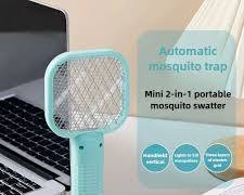 Portable Mosquito Killer Electric Swatter Purple Night Light USB Compatible