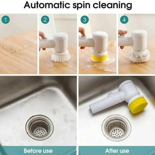 Electric Spin Scrubber White ABS Multi-Functional